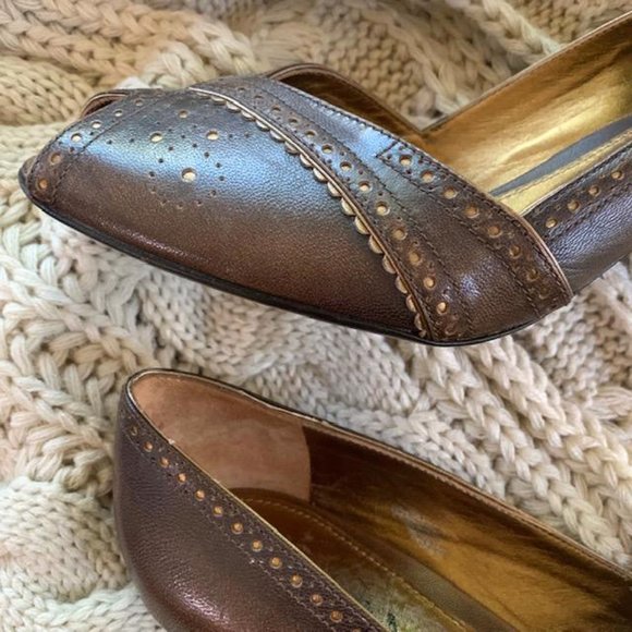 Vintage Prada Leather Peep Toe Heels 38.5 - Picture 2 of 11